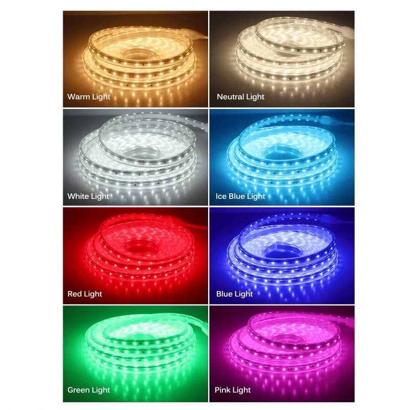 ریسه شلنگی هفت رنگ RGB ده متری 220 ولت — تصویر ۳