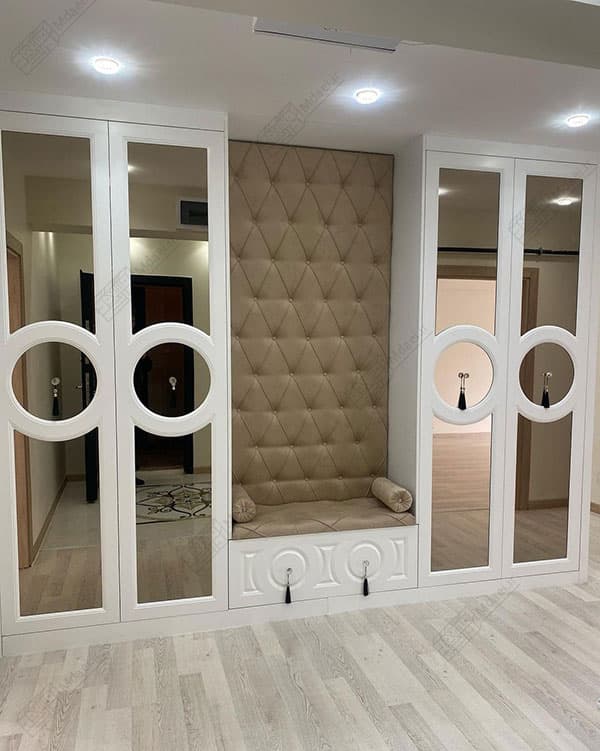 ست کمد جاکفشی و جالباسی درب آینه‌ای