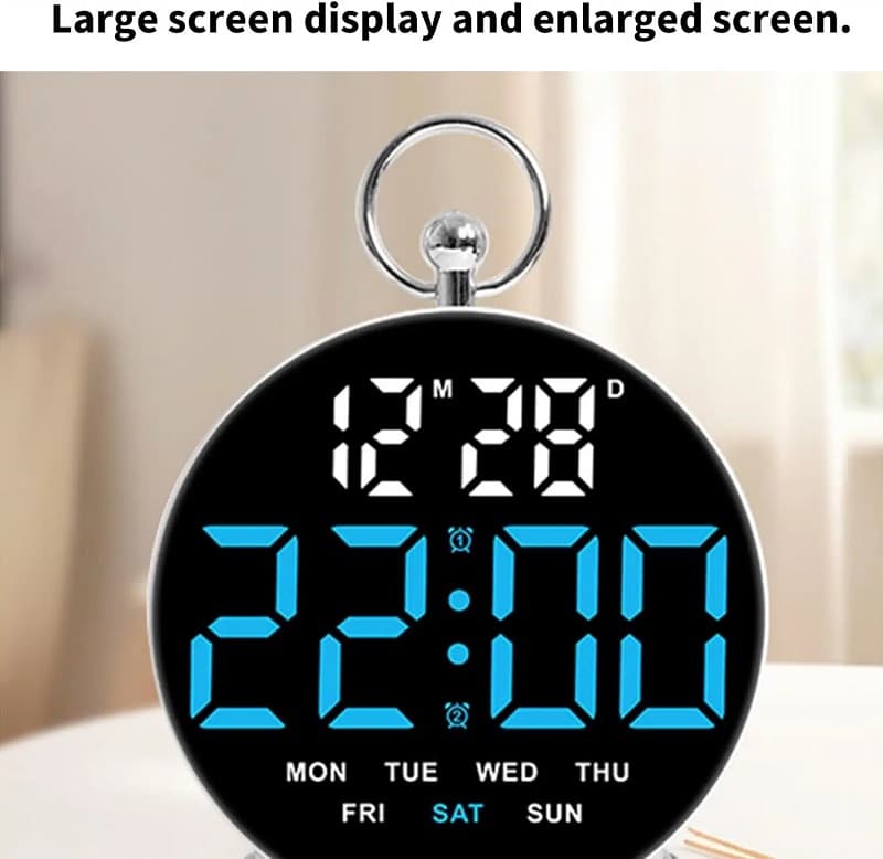ساعت دیجیتال LED مدل GH8029 با آلارم دوگانه و نمایش تاریخ — تصویر ۶