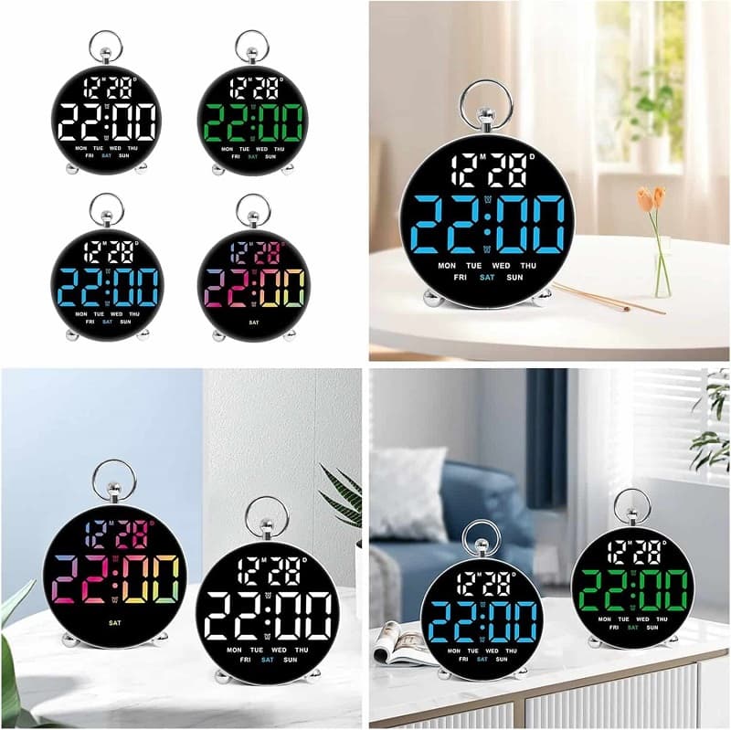 ساعت دیجیتال LED مدل GH8029 با آلارم دوگانه و نمایش تاریخ — تصویر ۷