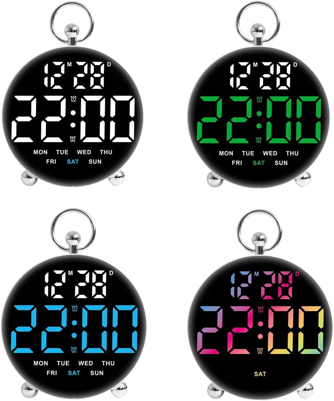 ساعت دیجیتال LED مدل GH8029 با آلارم دوگانه و نمایش تاریخ — تصویر ۱۲