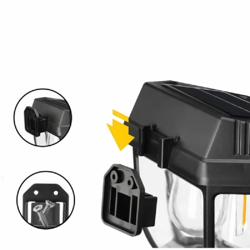 چراغ دیوارکوب خورشیدی مدل HW 669-3W — تصویر ۳