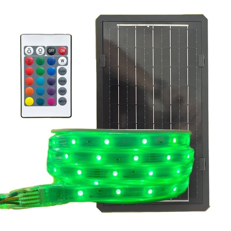 ریسه ی شلنگی 30 متری خورشیدی RGB افکت دار با گارانتی — تصویر ۲