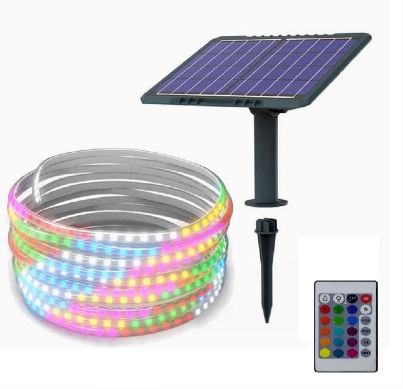 ریسه ی شلنگی 30 متری خورشیدی RGB افکت دار با گارانتی — تصویر ۶