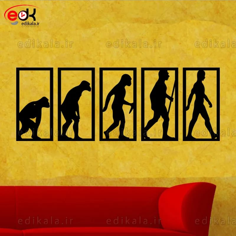 آینه دکوراتیو طرح تکامل شماره 1 در پنج رنگ و ابعاد انتخابی+فایل کورل — تصویر ۲