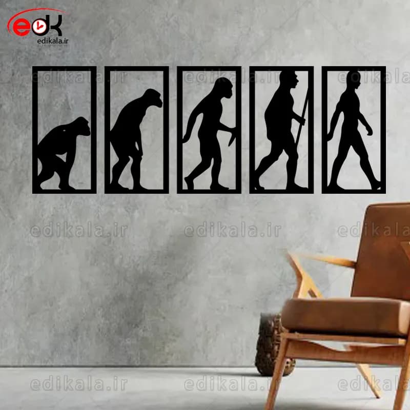 آینه دکوراتیو طرح تکامل شماره 1 در پنج رنگ و ابعاد انتخابی+فایل کورل — تصویر ۳