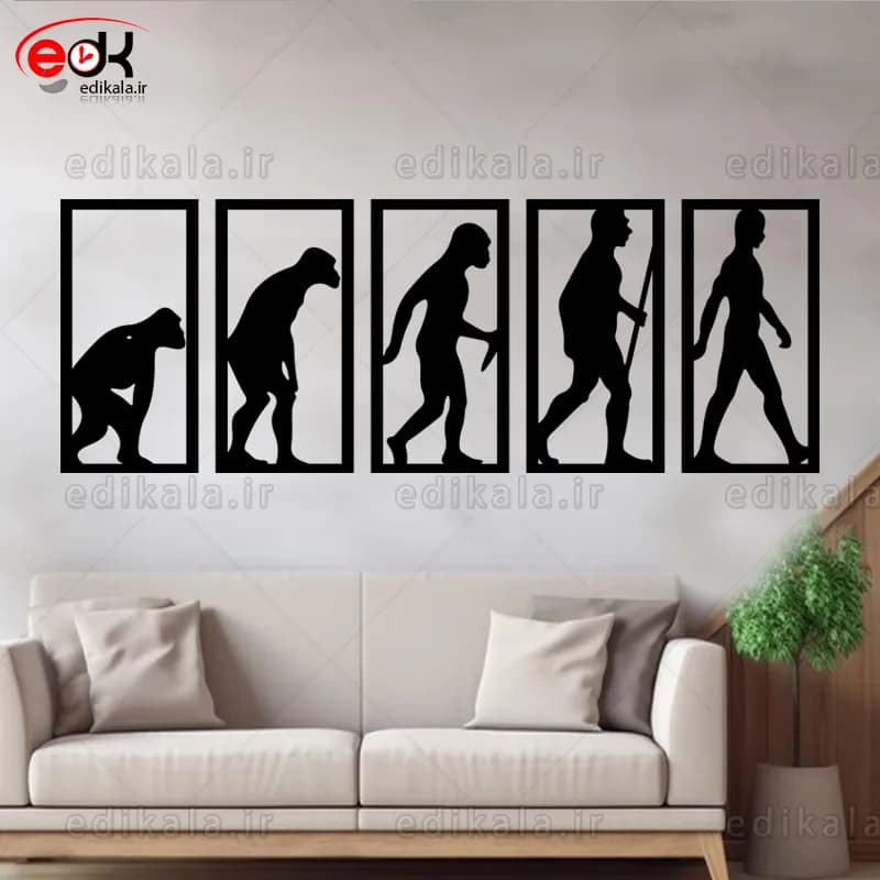 آینه دکوراتیو طرح تکامل شماره 1 در پنج رنگ و ابعاد انتخابی+فایل کورل — تصویر ۷