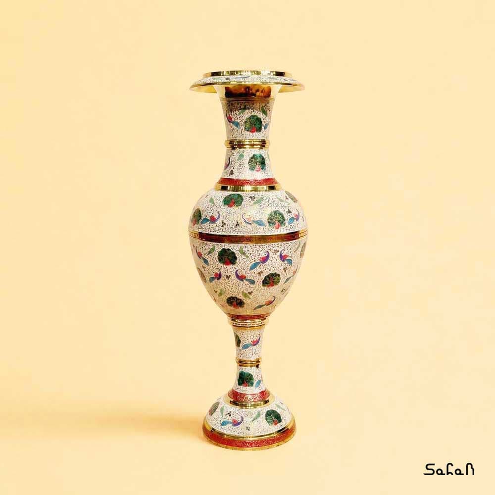 گلدان برنجی میناکاری بزرگ طرح 1 — تصویر ۴