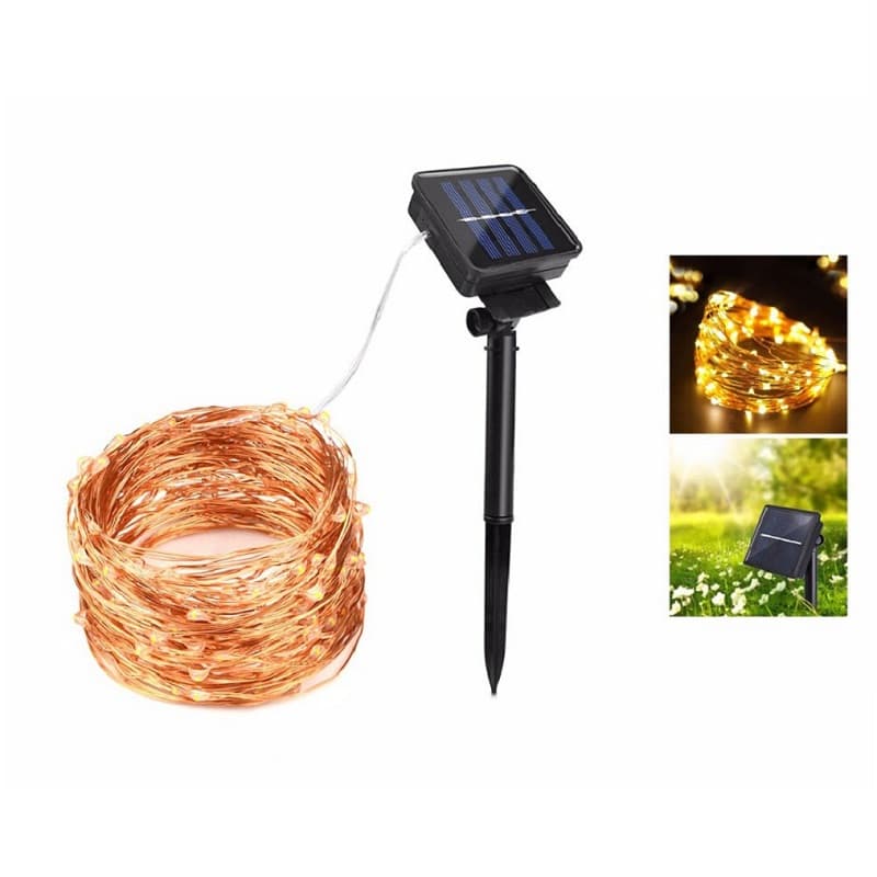 چراغ ریسه ای باغچه‌ای خورشیدی هفت متری RGB افکت دار — تصویر ۷