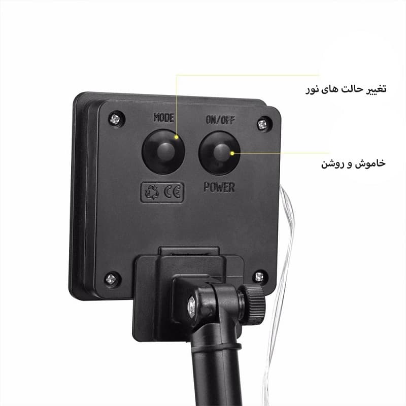 چراغ ریسه ای باغچه‌ای خورشیدی هفت متری RGB افکت دار — تصویر ۹