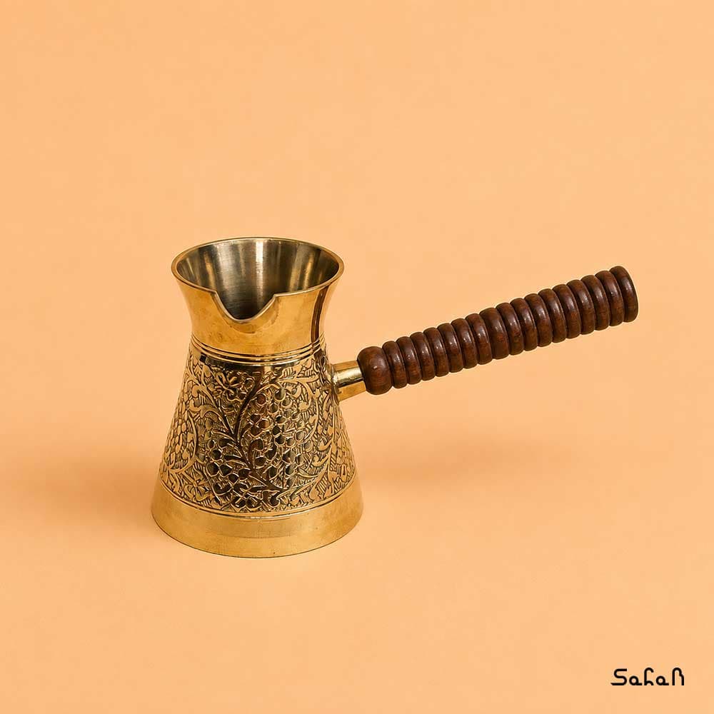 قهوه جوش برنجی طرح مخروط