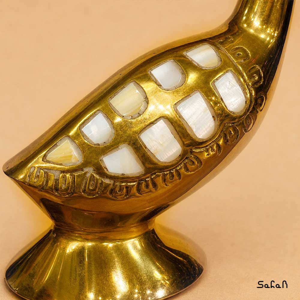 مجسمه برنج و صدف طرح مرغابی جفت — تصویر ۳
