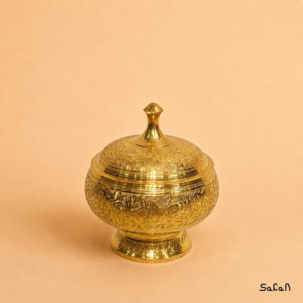 شکلات خوری برنجی قلم زنی طرح چونیا
