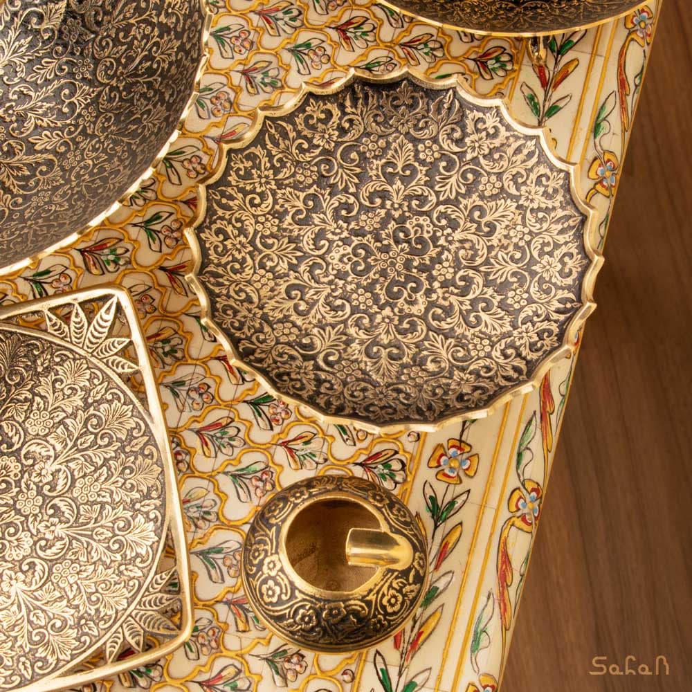 ست پذیرایی برنجی آنتیک کد 517 — تصویر ۵