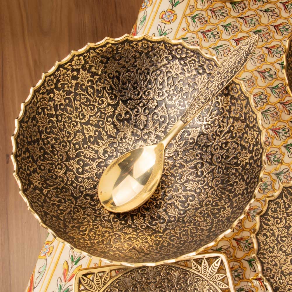 ست پذیرایی برنجی آنتیک کد 517 — تصویر ۶