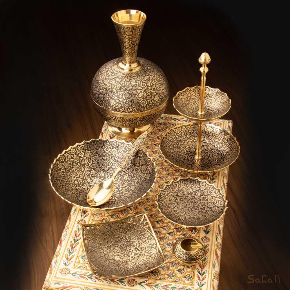 ست پذیرایی برنجی آنتیک کد 517
