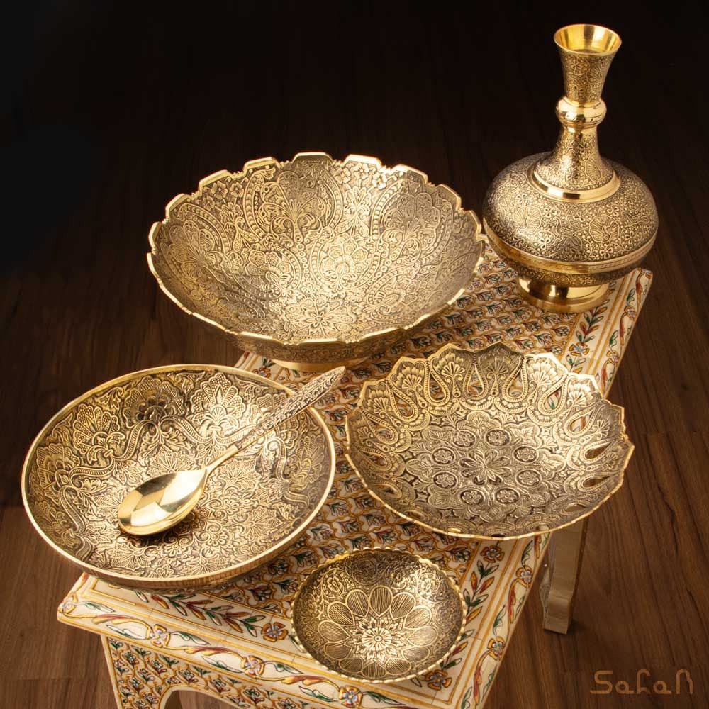 ست پذیرایی برنجی آنتیک کد 516