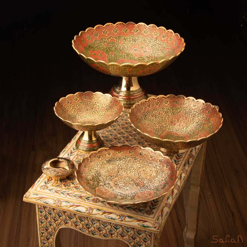 ست پذیرایی برنجی میناکاری کد 515