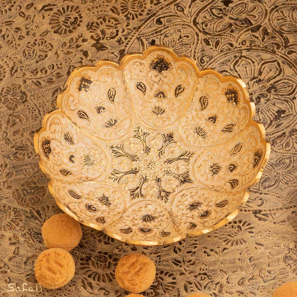 ست پذیرایی برنجی میناکاری کد 458 — تصویر ۶