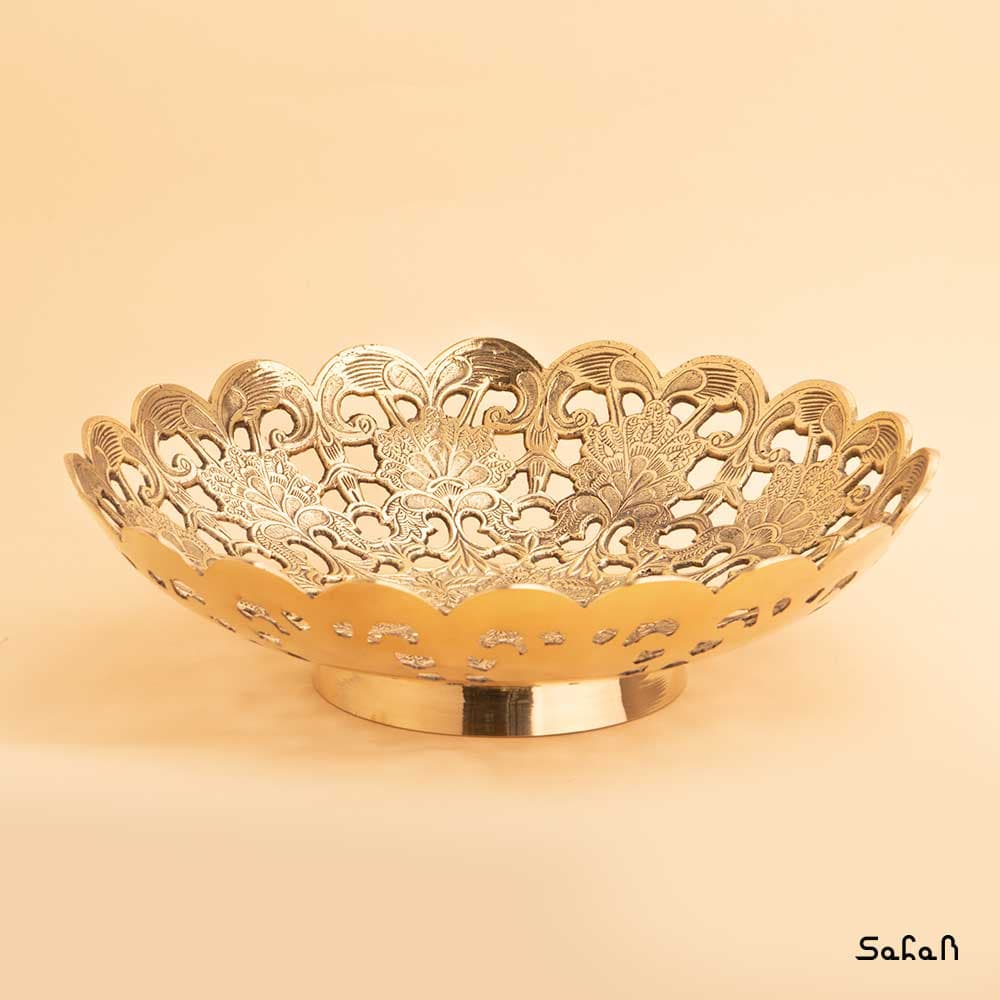 میوه خوری برنجی مشبک مدل لاله — تصویر ۴