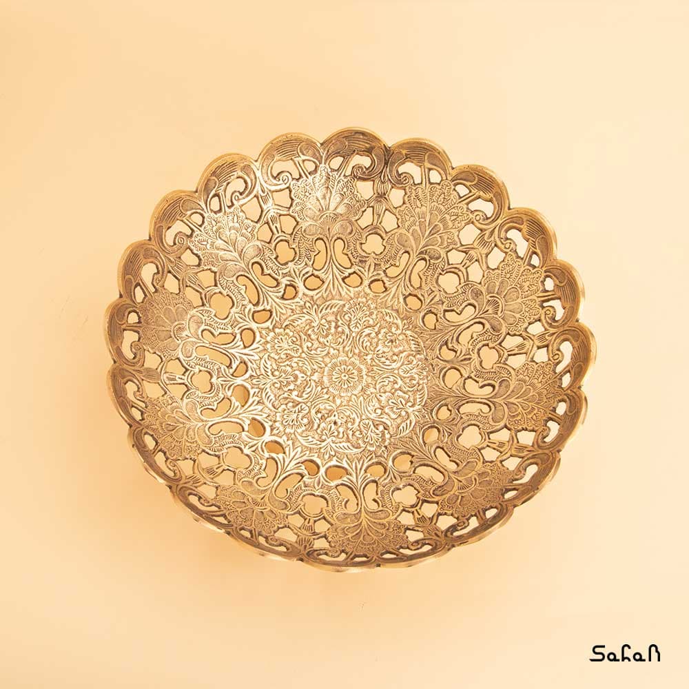 میوه خوری برنجی مشبک مدل لاله — تصویر ۵