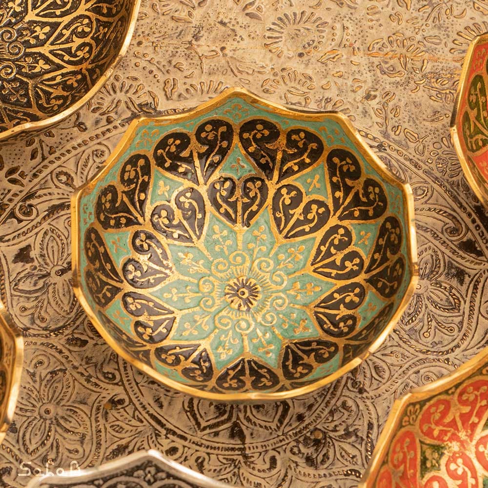 کاسه برنجی میناکاری طرح قلب — تصویر ۱۲