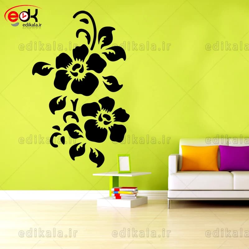 آینه دکوراتیو طرح گل شماره 4 در پنج رنگ و ابعاد انتخابی+فایل کورل