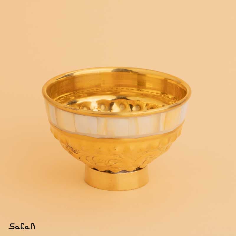 کاسه آجیل برنج و صدف قلم زنی — تصویر ۲