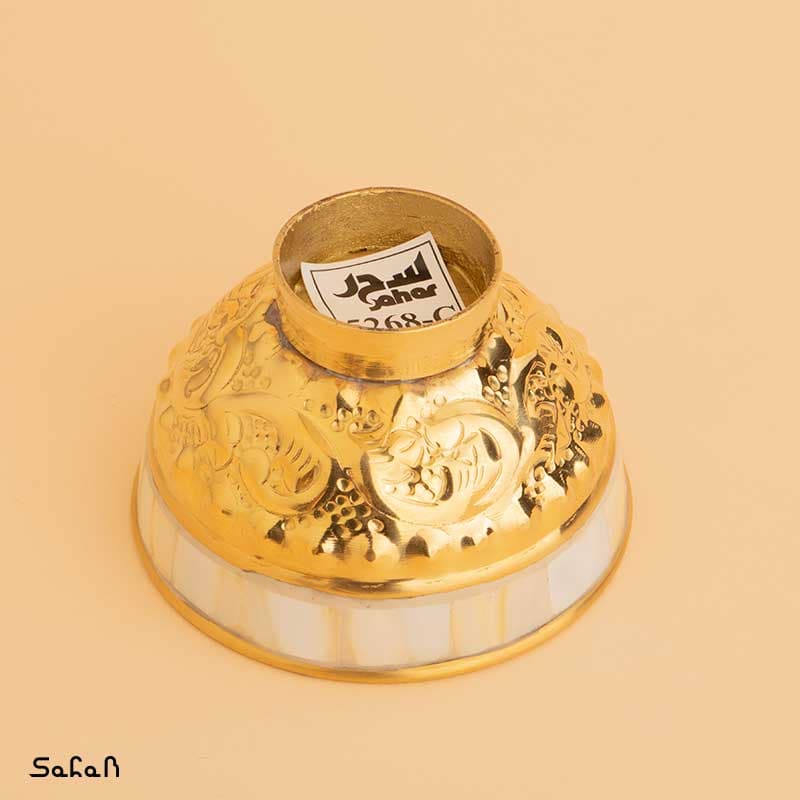 کاسه آجیل برنج و صدف قلم زنی — تصویر ۵