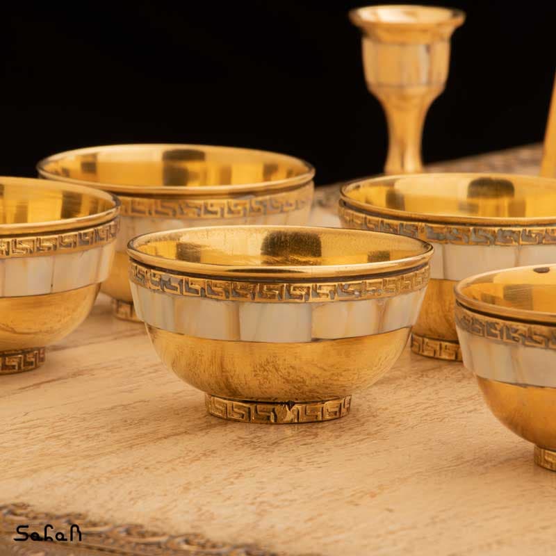 ست هفت سین برنجی و صدفی کد 1264 — تصویر ۳
