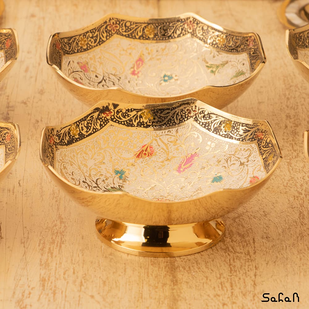 ست هفت سین برنجی میناکاری کد 1307 — تصویر ۳