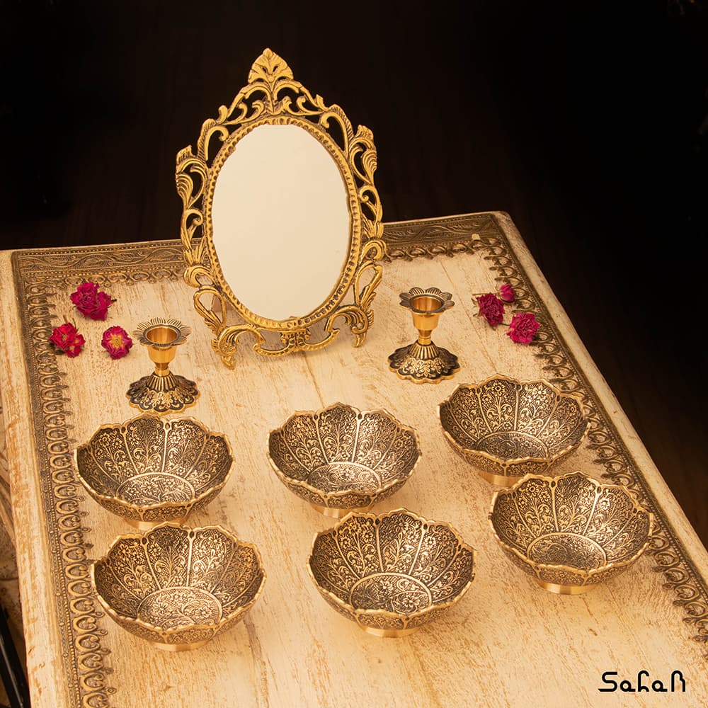 ست هفت سین برنجی آنتیک کد 1303