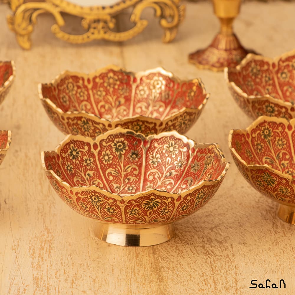 ست هفت سین برنجی میناکاری کد 1301 — تصویر ۳