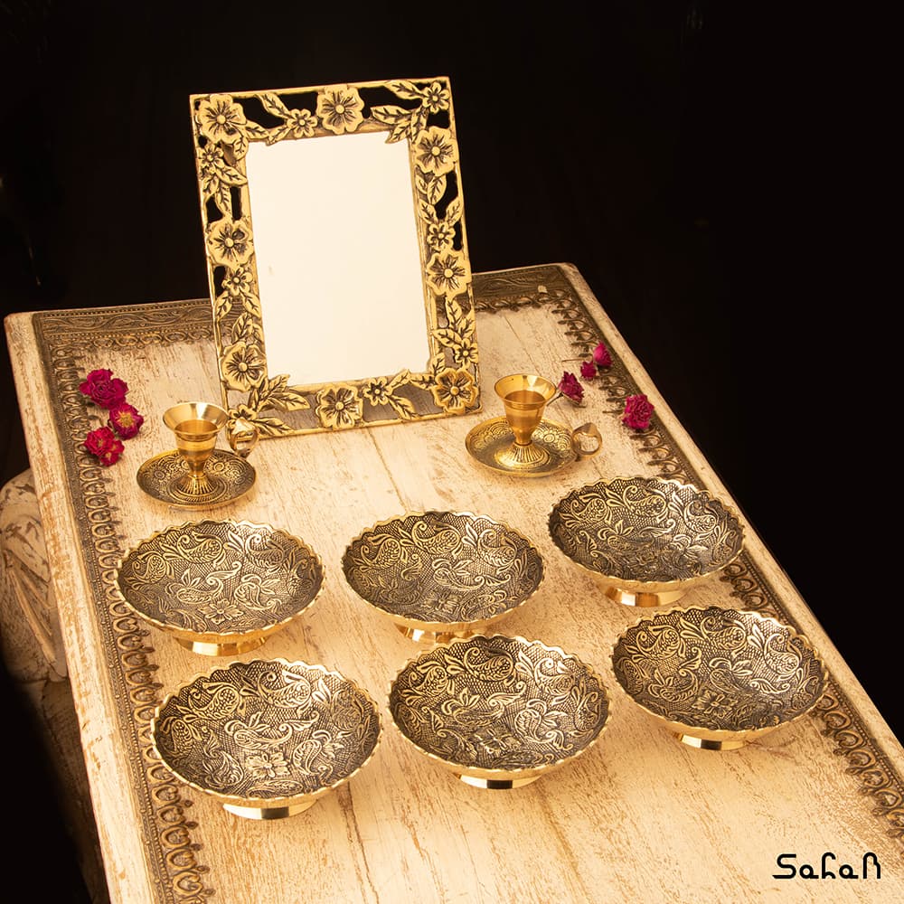 ست هفت سین برنجی آنتیک کد 1296