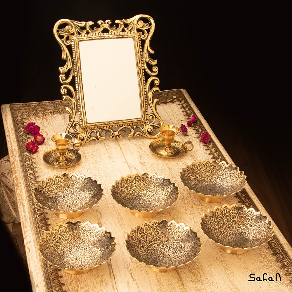ست هفت سین برنجی آنتیک کد 1295