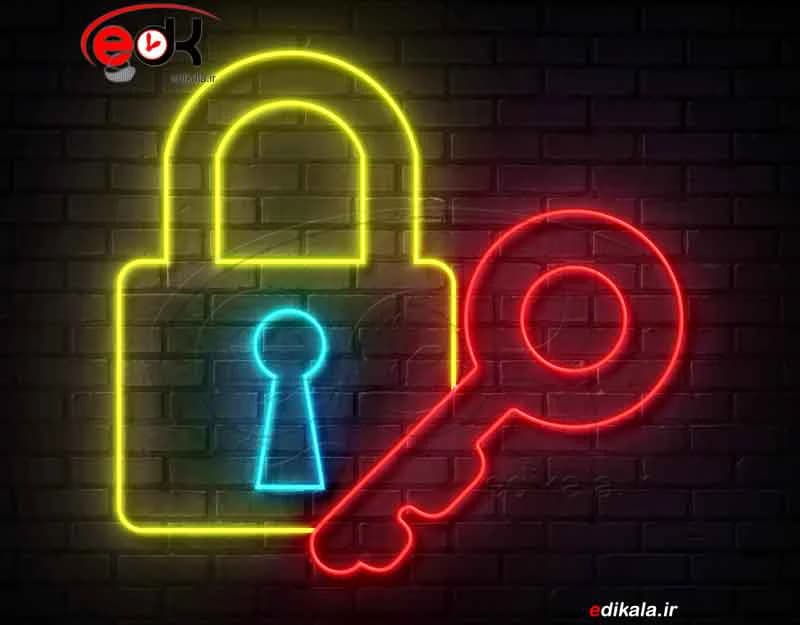 تابلو نئون طرح قفل و کلید شماره 1 در ابعاد مختلف +آداپتور+ فایل لایه باز — تصویر ۲