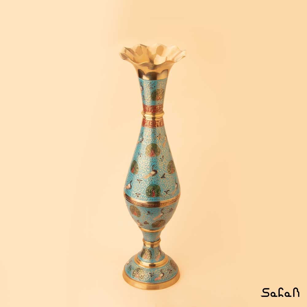 گلدان برنجی میناکاری — تصویر ۲