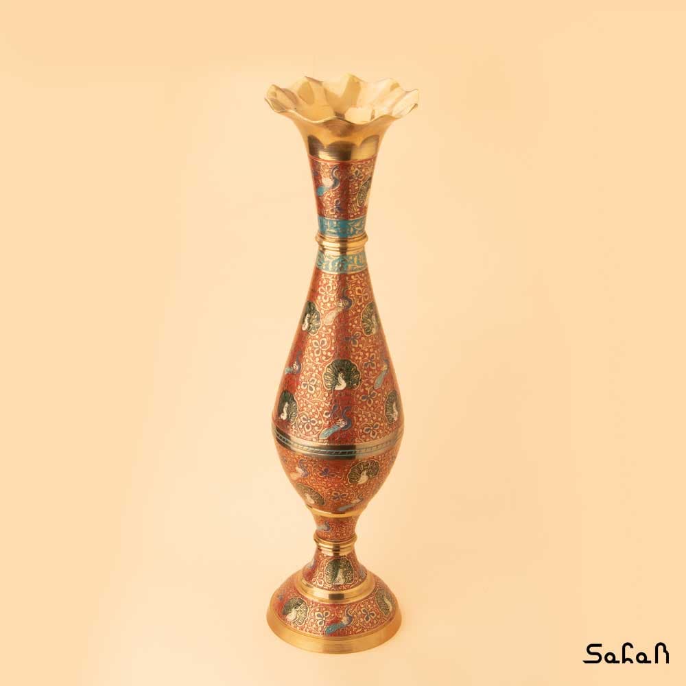 گلدان برنجی میناکاری — تصویر ۱۰