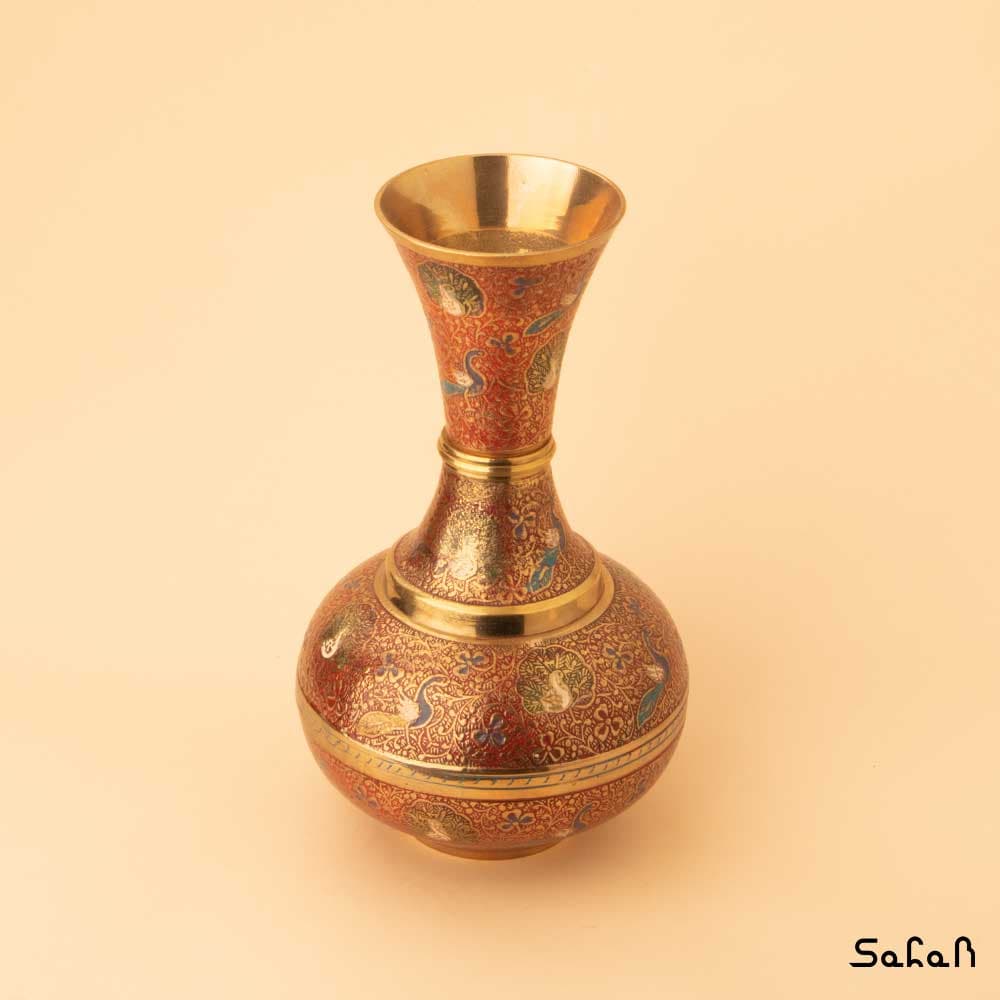 گلدان برنجی میناکاری — تصویر ۵