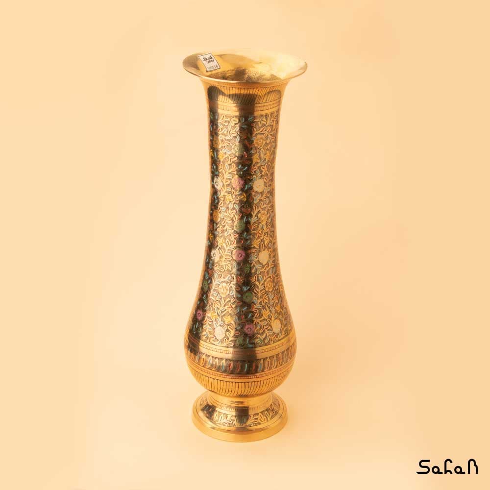 گلدان برنجی میناکاری — تصویر ۸