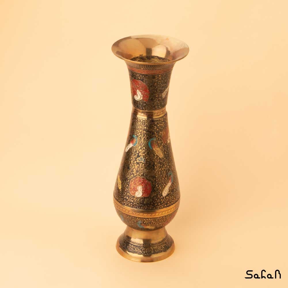 گلدان برنجی میناکاری — تصویر ۳