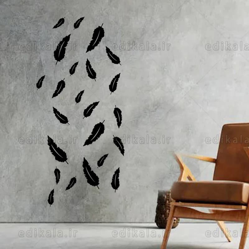 آینه دکوراتیو طرح پر شماره 3 در پنج رنگ و ابعاد انتخابی+فایل کورل — تصویر ۴