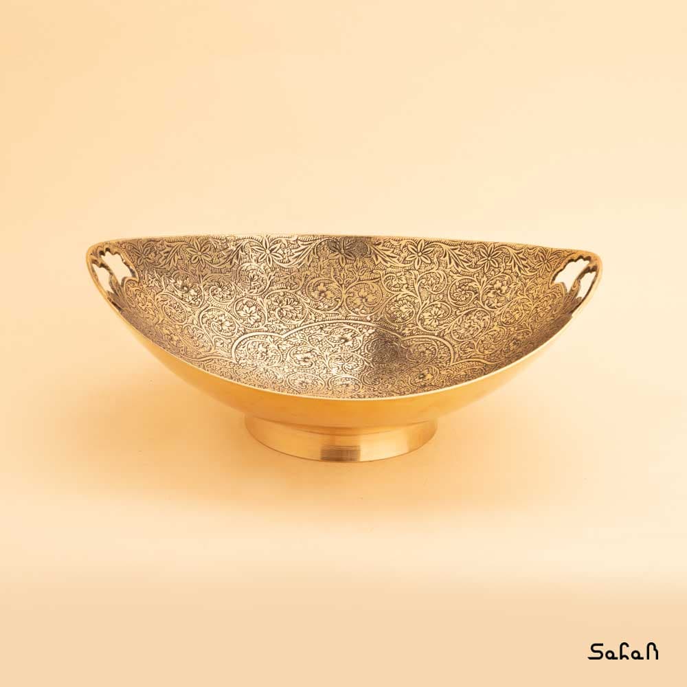 آجیل خوری برنجی میناکاری مدل گل ریز — تصویر ۲