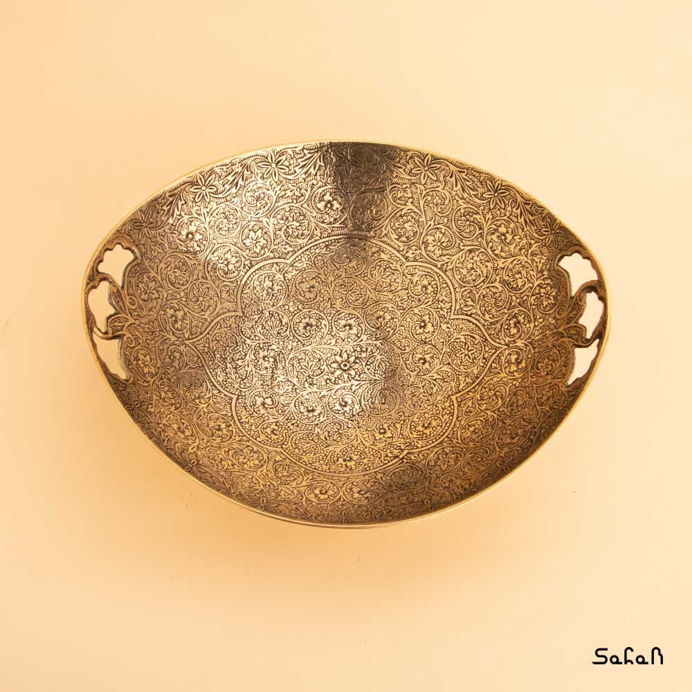 آجیل خوری برنجی میناکاری مدل گل ریز — تصویر ۸