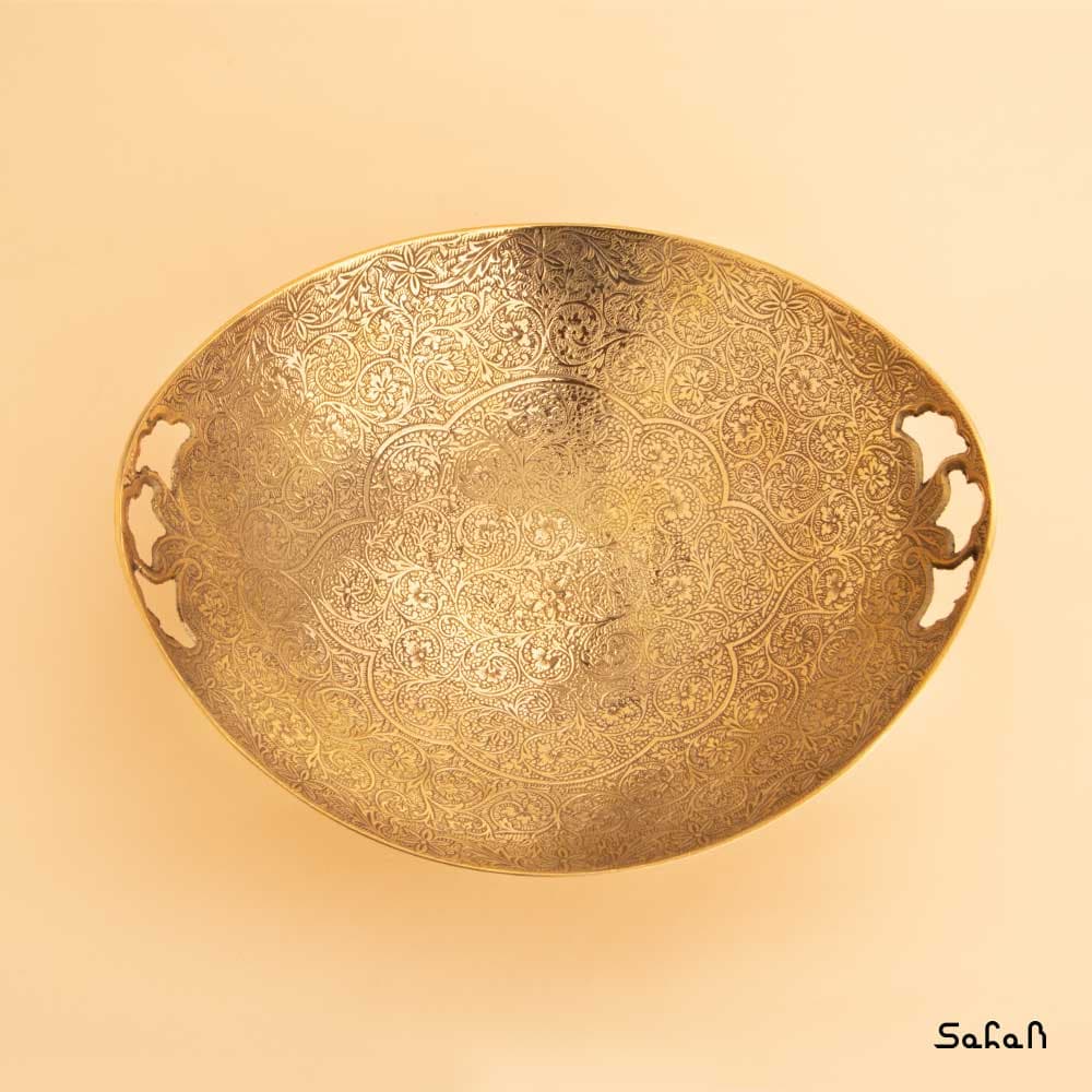 آجیل خوری برنجی میناکاری مدل گل ریز — تصویر ۹