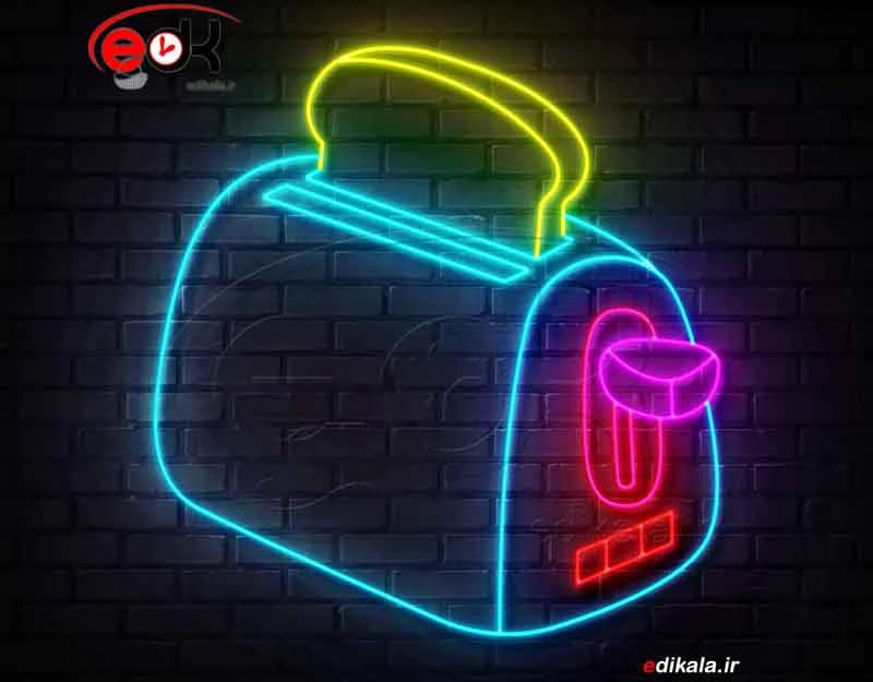 تابلو نئون طرح توستر شماره 2 در ابعاد مختلف +آداپتور+ فایل لایه باز