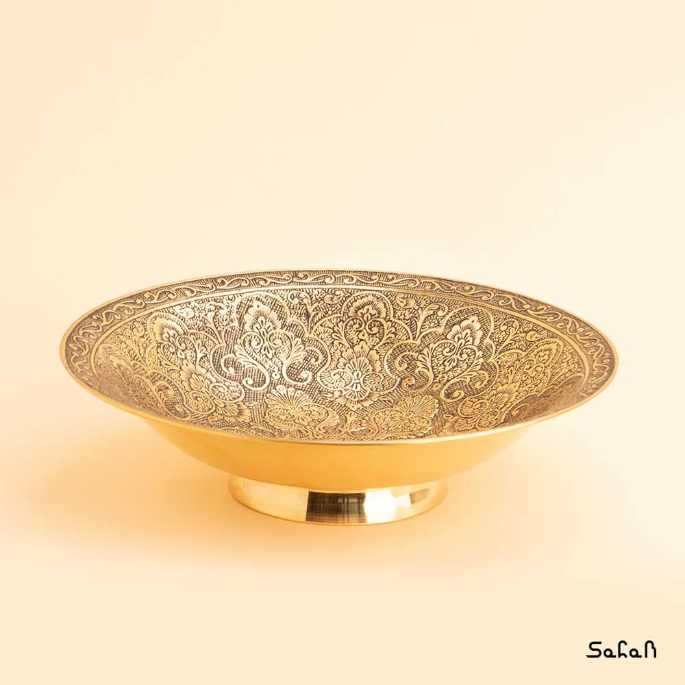 شیرینی خوری برنجی طلایی مدل رزا