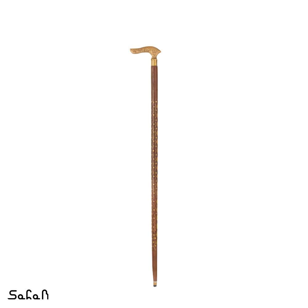 عصا برنجی طرح پیچک چوب شیشم — تصویر ۳