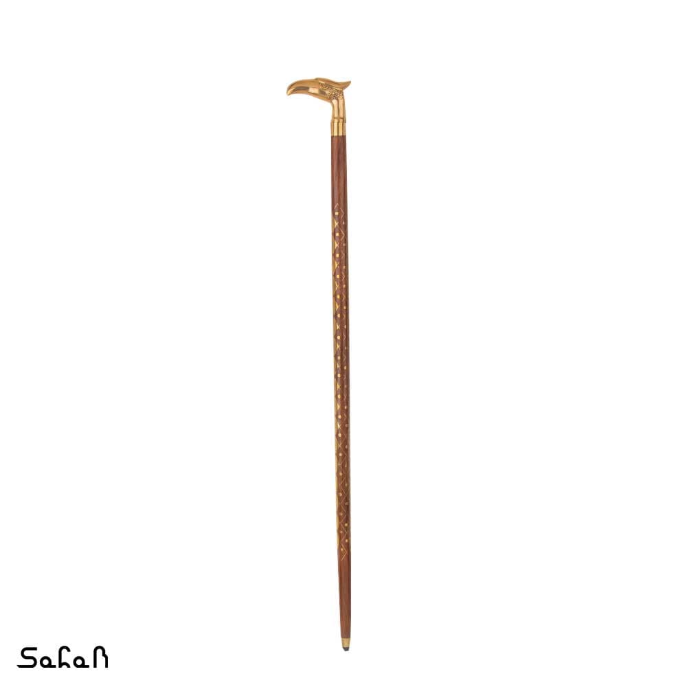عصا برنجی طرح عقاب چوب شیشم — تصویر ۵