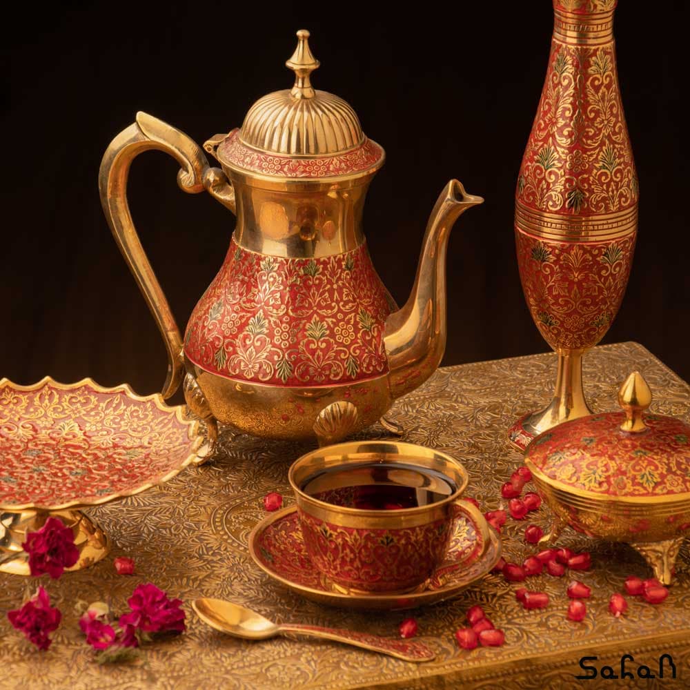 ست پذیرایی برنجی میناکاری کد 481 — تصویر ۷